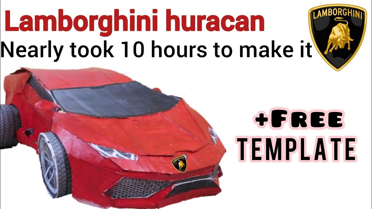 Lamborgini Papercraft || Made This Large Lamborgini Car Out Of Paper || + Free Template | Navaneet throughout Printable Paper Car Template Lamborghini