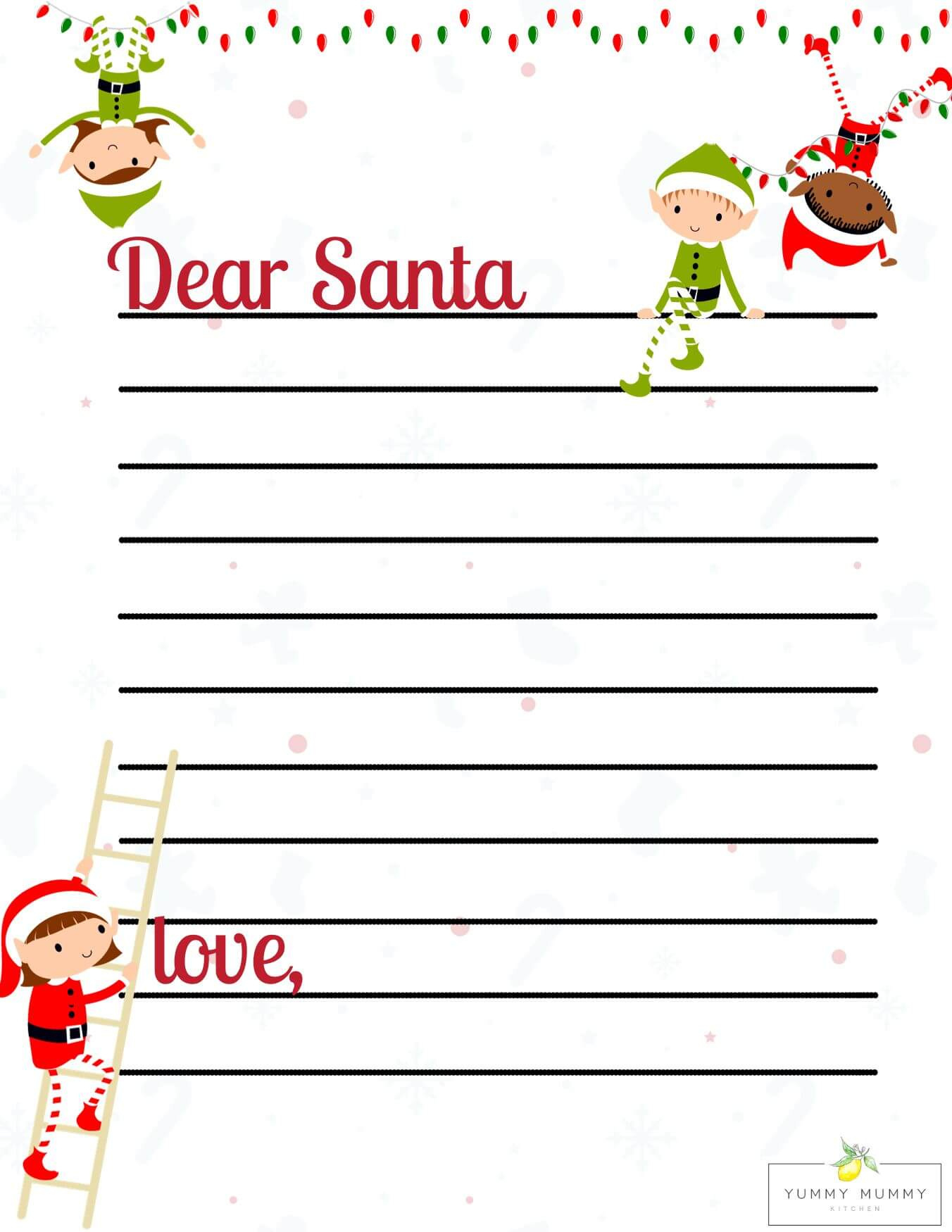 Letter To Santa Template - Free Printable Dear Santa Letters inside Printable Paper For Santa Letter