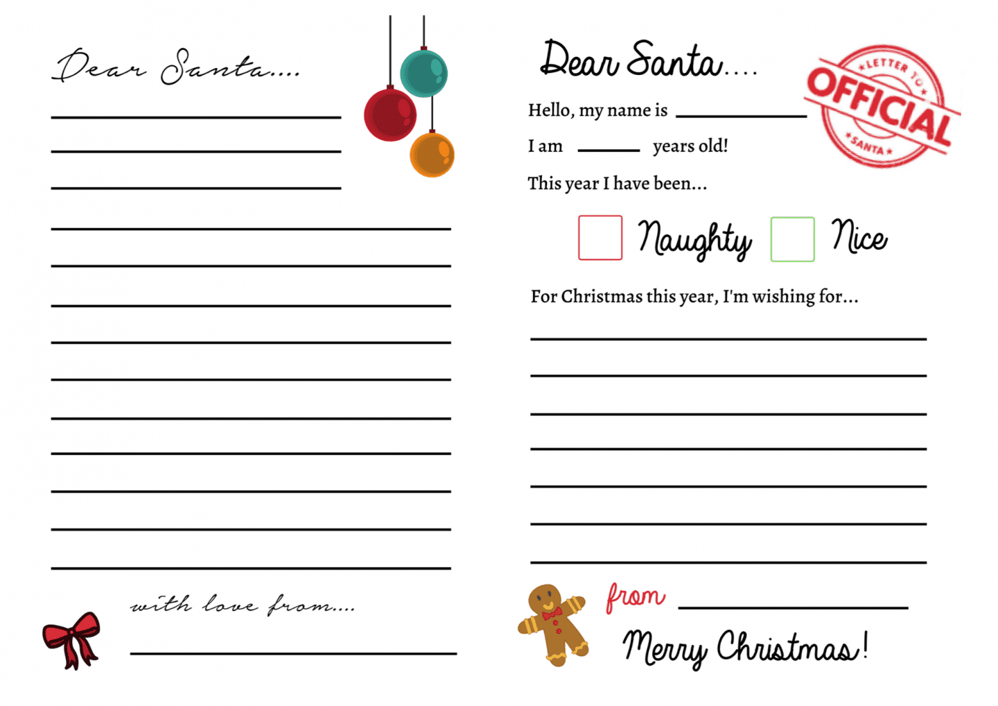 Letters To Santa Templates {Free Printables} - Super Busy Mum in Printable Paper For Santa Letter