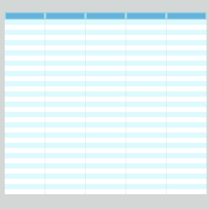 Lined Paper with 5 Columns Printable