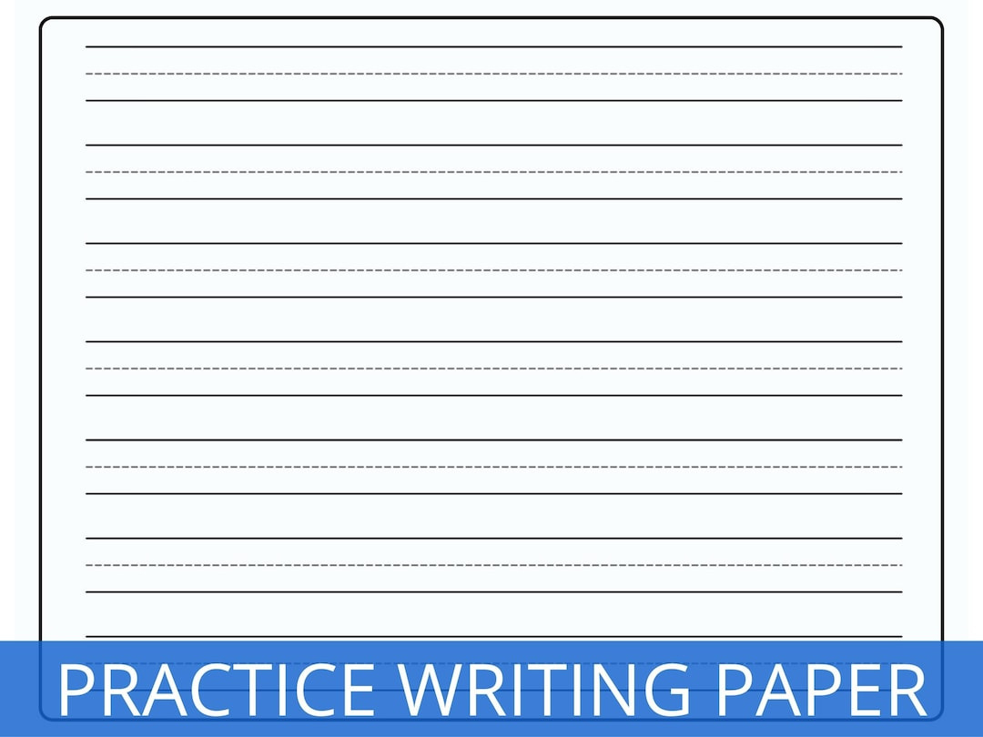 Lined Paper Kindergarten Writing Paper With Lines For Ages 8-12 in Kindergarten Writing Paper Printable