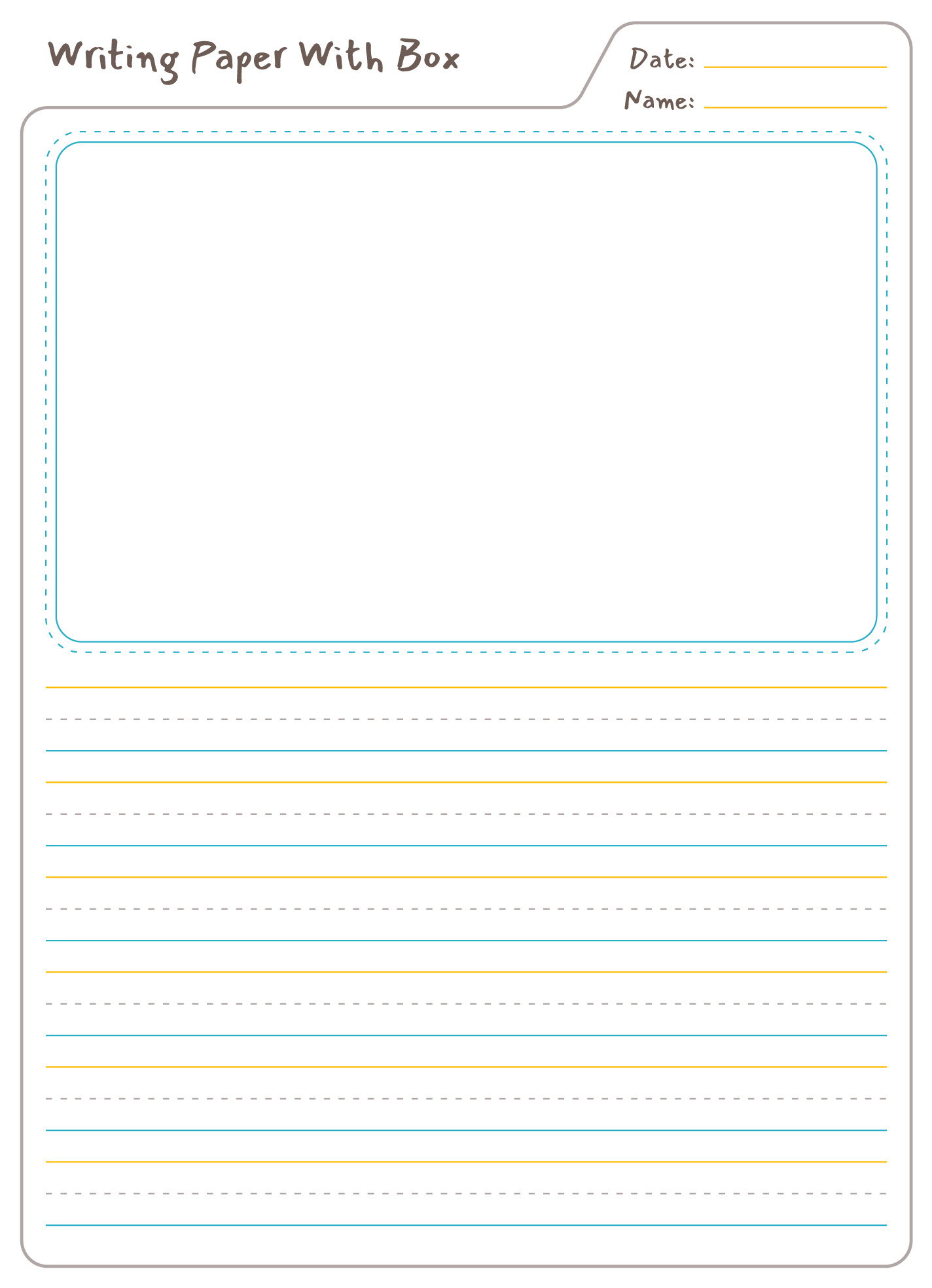 Lined Paper With Picture Box Free Google Docs Template - Gdoc.io with regard to Printable Paper With Illustration Box