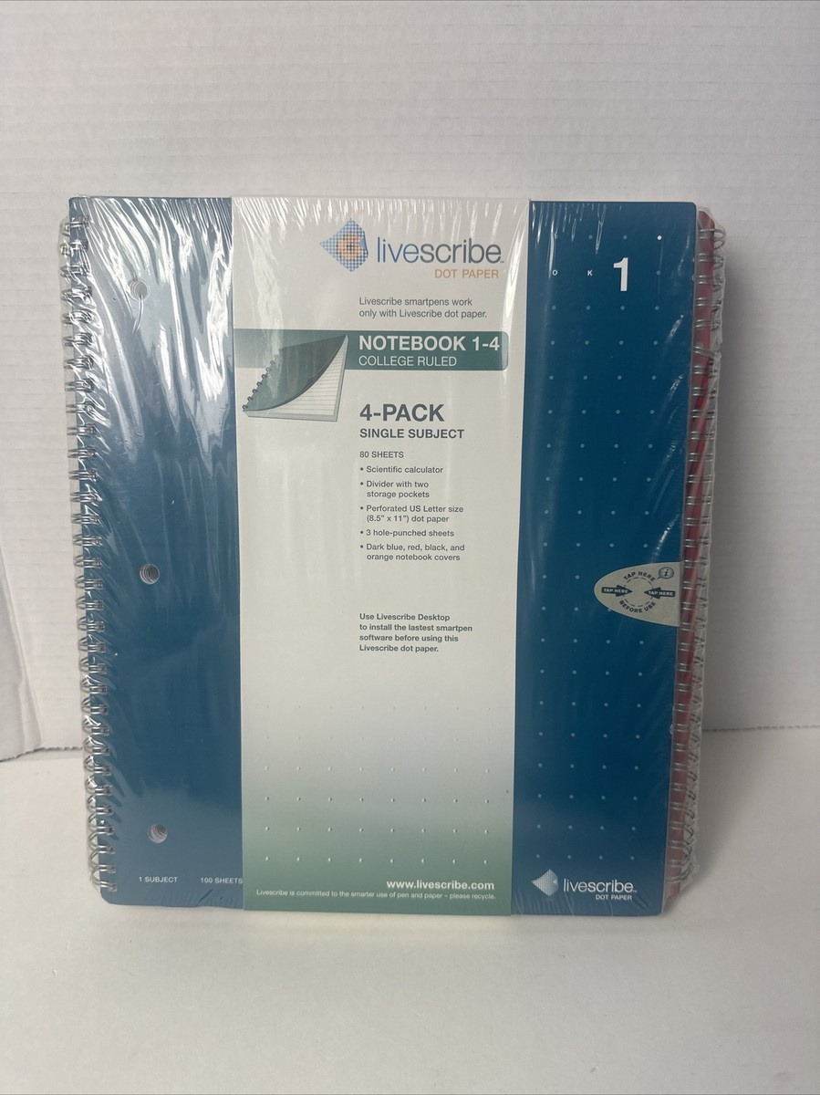 Livescribe Papier Livescribe *New* 4-Pack X 11 Notebooks Dot Paper throughout Livescribe Printable Paper