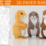 Low Poly 3D Paper Craft Rabbit Template Intended For Printable 3d Paper Animals Templates