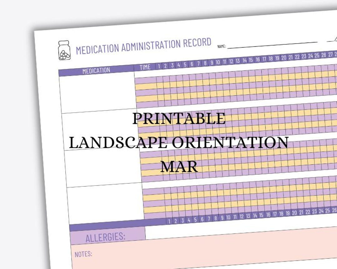 Mar | Medication Administration Record | Printable Medicine Record within Printable Paper Mar