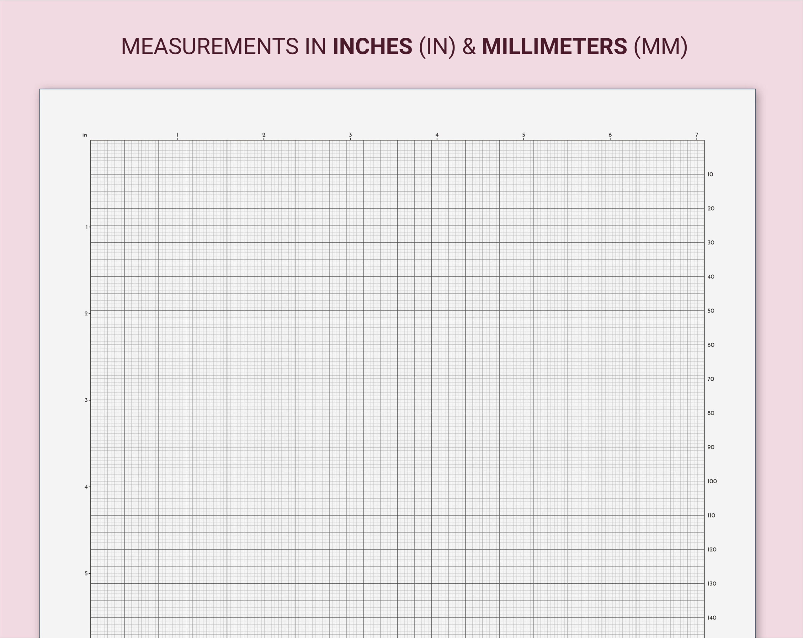 Measured Graph Paper, Millimeters/Centimeters/Inches, Printable A4 regarding Printable Graph Paper For Floor Plans