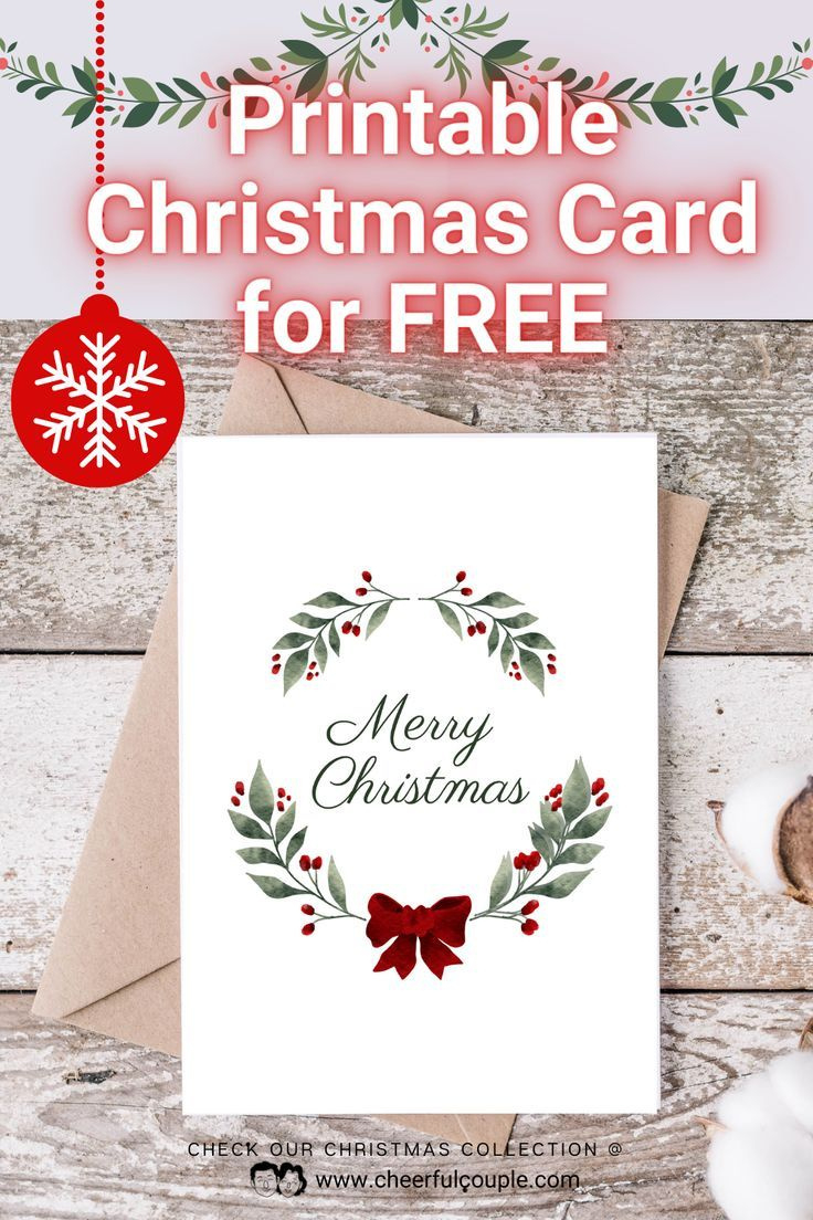 Merry Christmas Simple Free Printable Card pertaining to Merry Christmas Printable Paper