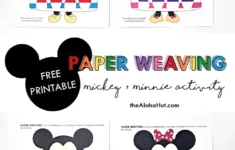 Mickey &amp; Minnie Paper Weaving Kids Activity - The Aloha Hut intended for Free Printable Paper Weaving Templates