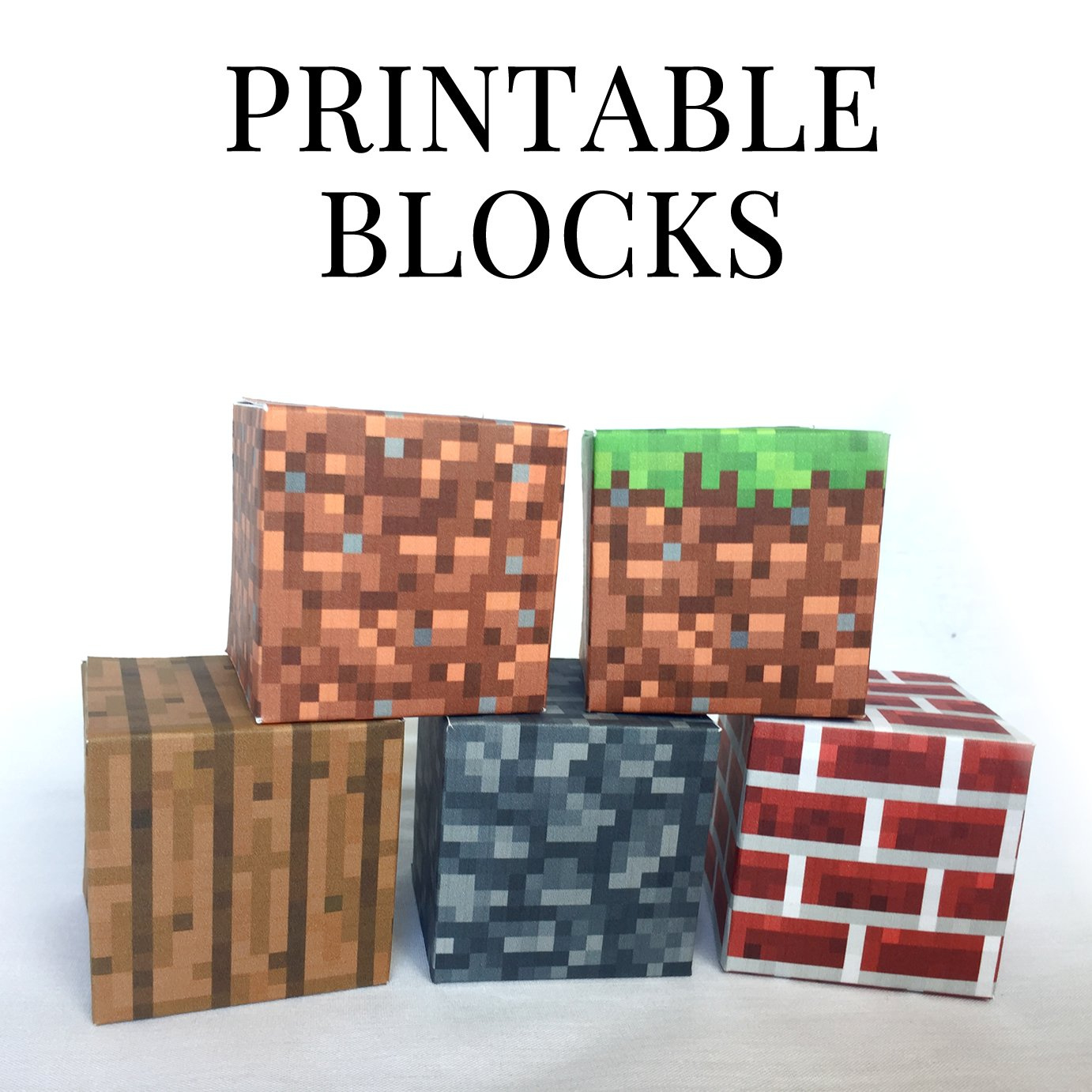 Minecraft Printable Papercraft Blocks - Set 1 pertaining to Printable Paper Minecraft Blocks