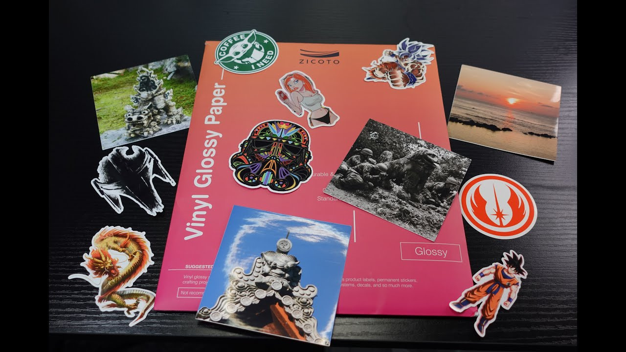 New Favorite Sticker Paper? Zicoto Printable Glossy Vinyl Sticker Paper | Product Overview | regarding Zicoto Premium Printable Vinyl Sticker Paper