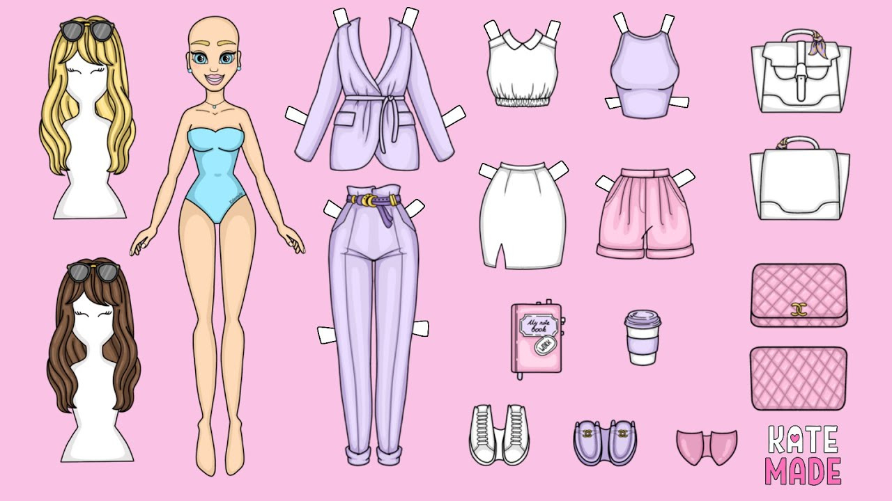 New Purple Outfit For Your Paper Doll Diy Crafts with regard to Printable Paper Doll Kate Made