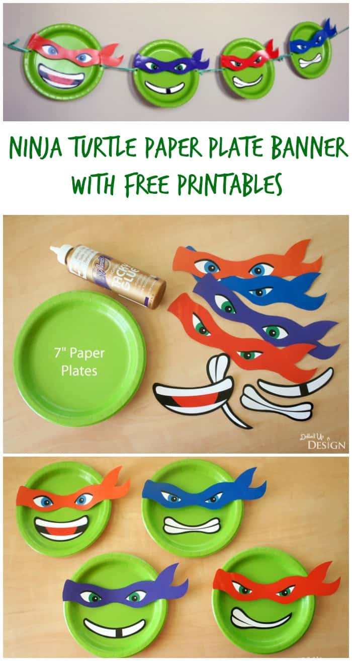 Ninja Turtle Paper Plate Banner With Free Printables with Printable Paper Plates