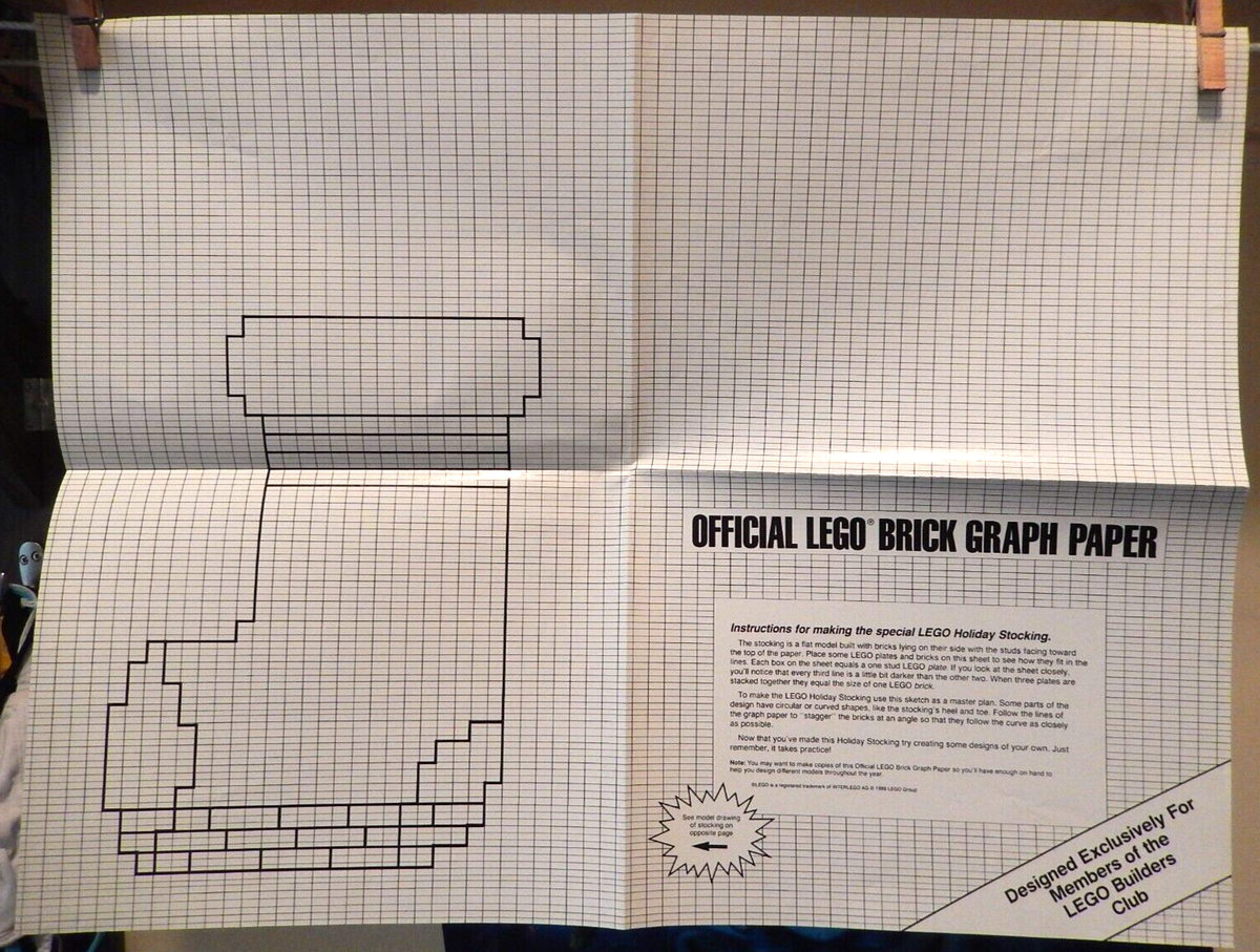 Official Lego Brick Graph Paper - Holiday Stocking | Ebay with regard to Printable Lego Graph Paper