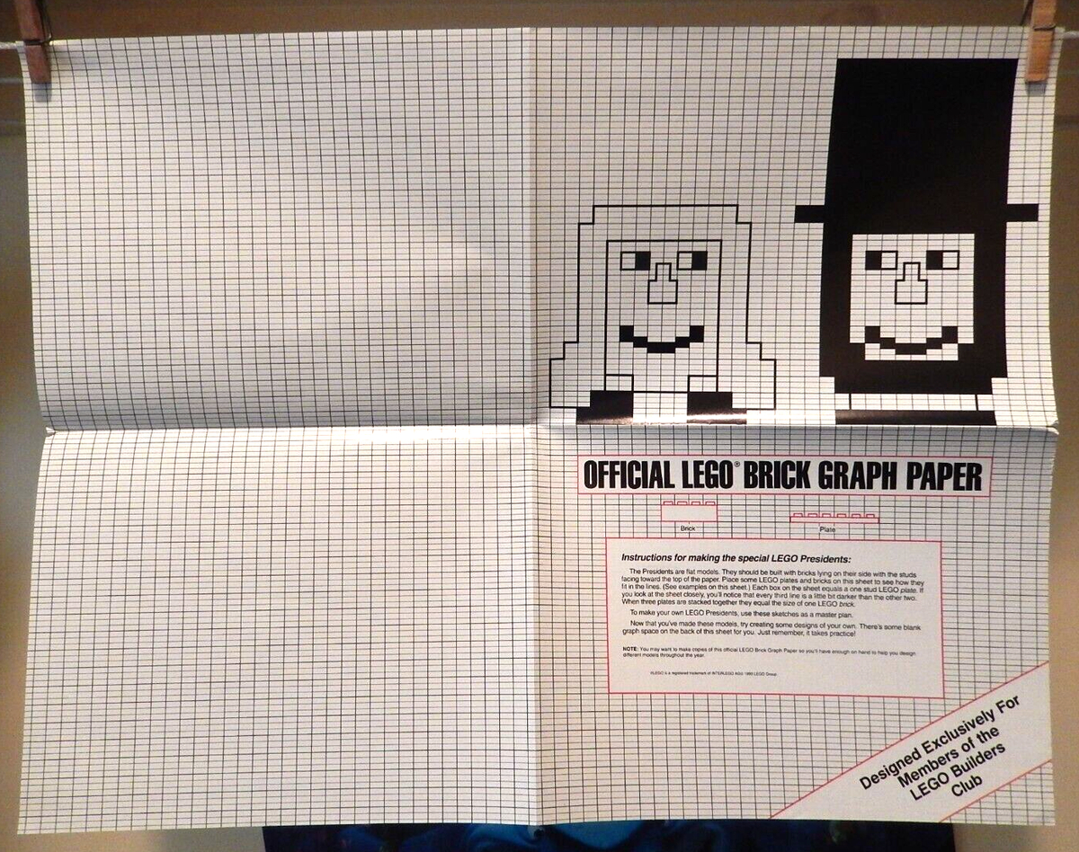 Official Lego Brick Graph Paper - Presidents | Ebay within Printable Lego Graph Paper