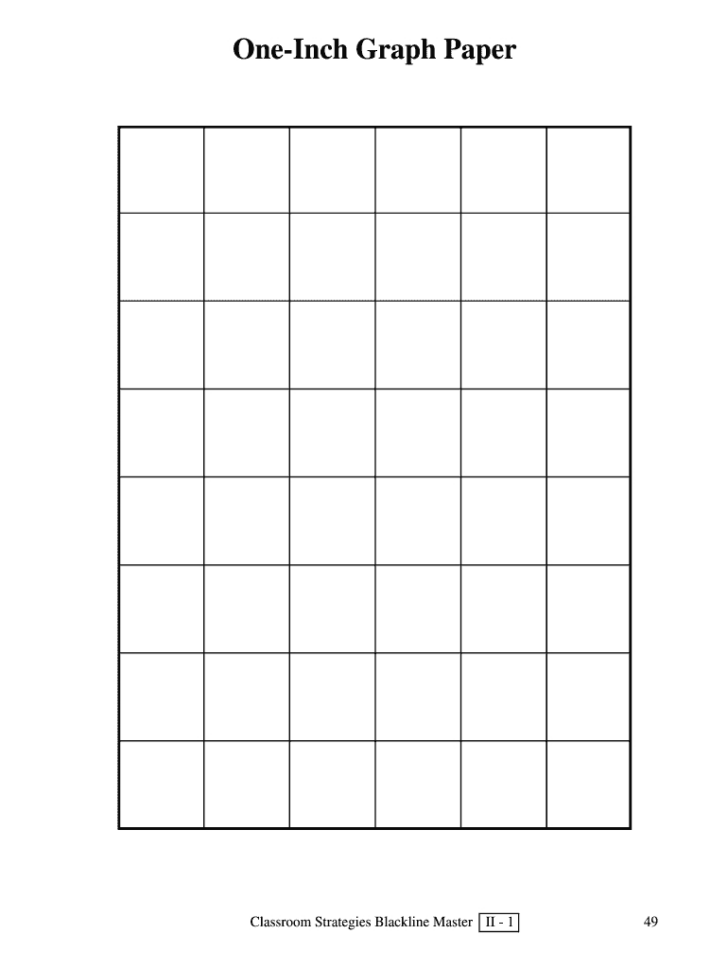 1 Inch Graph Paper Printable Free