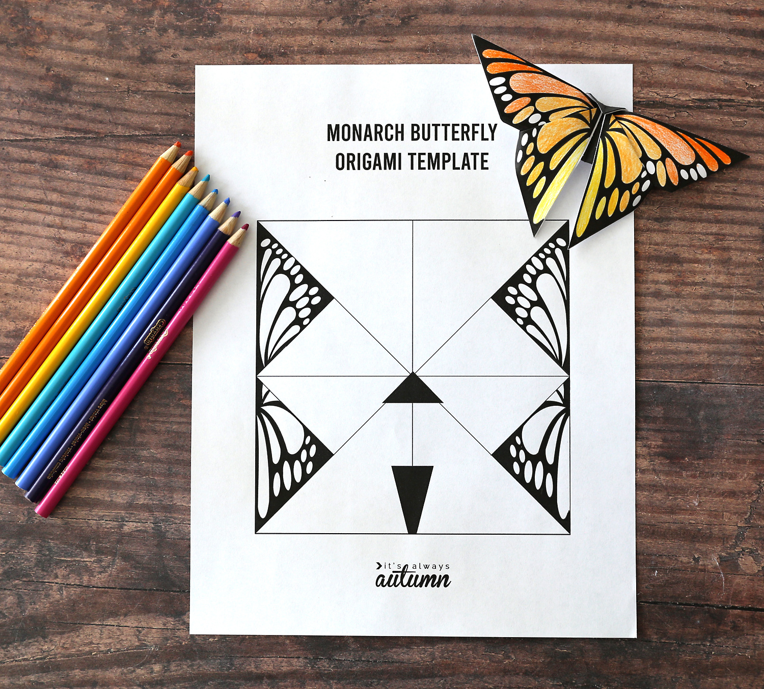 Origami Butterfly Printable Templates - It&amp;#039;S Always Autumn in Printable Paper Folding Templates