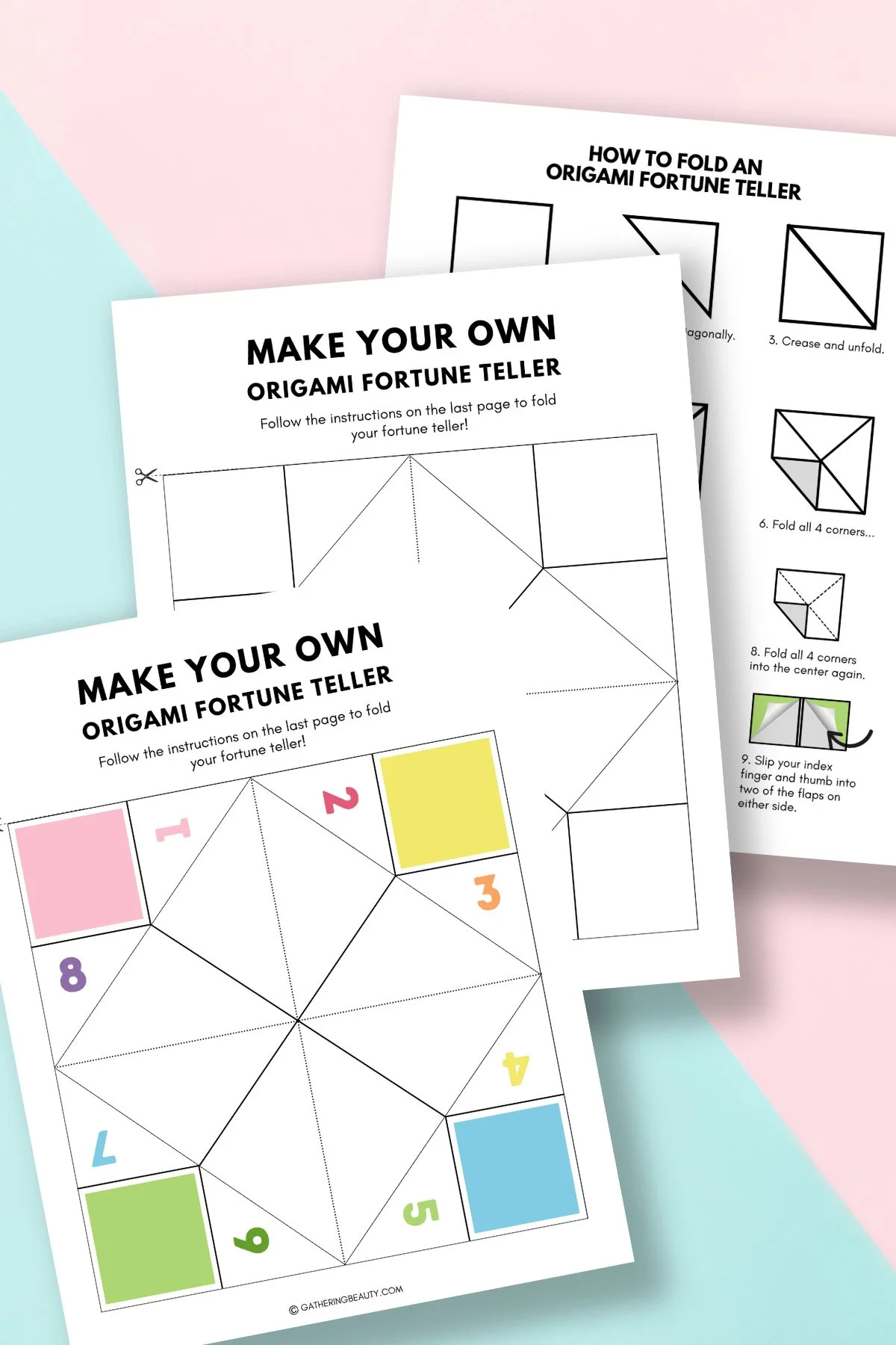 Origami Fortune Teller - Free Printable — Gathering Beauty with Printable Paper Fortune Teller Template