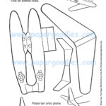 Paper Airplane: Color Cut Fly Toy (Printable Digital Download)   Etsy In Printable Paper Planes Templates