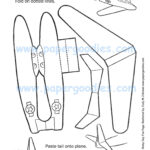 Paper Airplane: Color Cut Fly Toy (Printable Digital Download)   Etsy With Regard To Printable Paper Planes