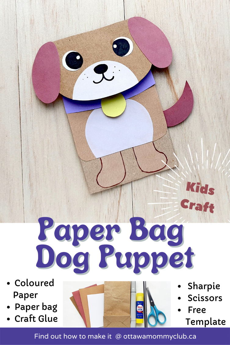 Paper Bag Dog Puppet With Free Template | Ottawa Mommy Club with Printable Paper Bag Puppets