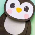 Paper Bag Penguin Craft (With Free Printable Puppet Template) Inside Printable Paper Bag Puppets Free