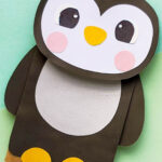 Paper Bag Penguin Craft (With Free Printable Puppet Template) Within Printable Paper Bag Crafts