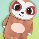 Paper Bag Sloth Craft (Free Printable Template) For Printable Paper Bag Crafts
