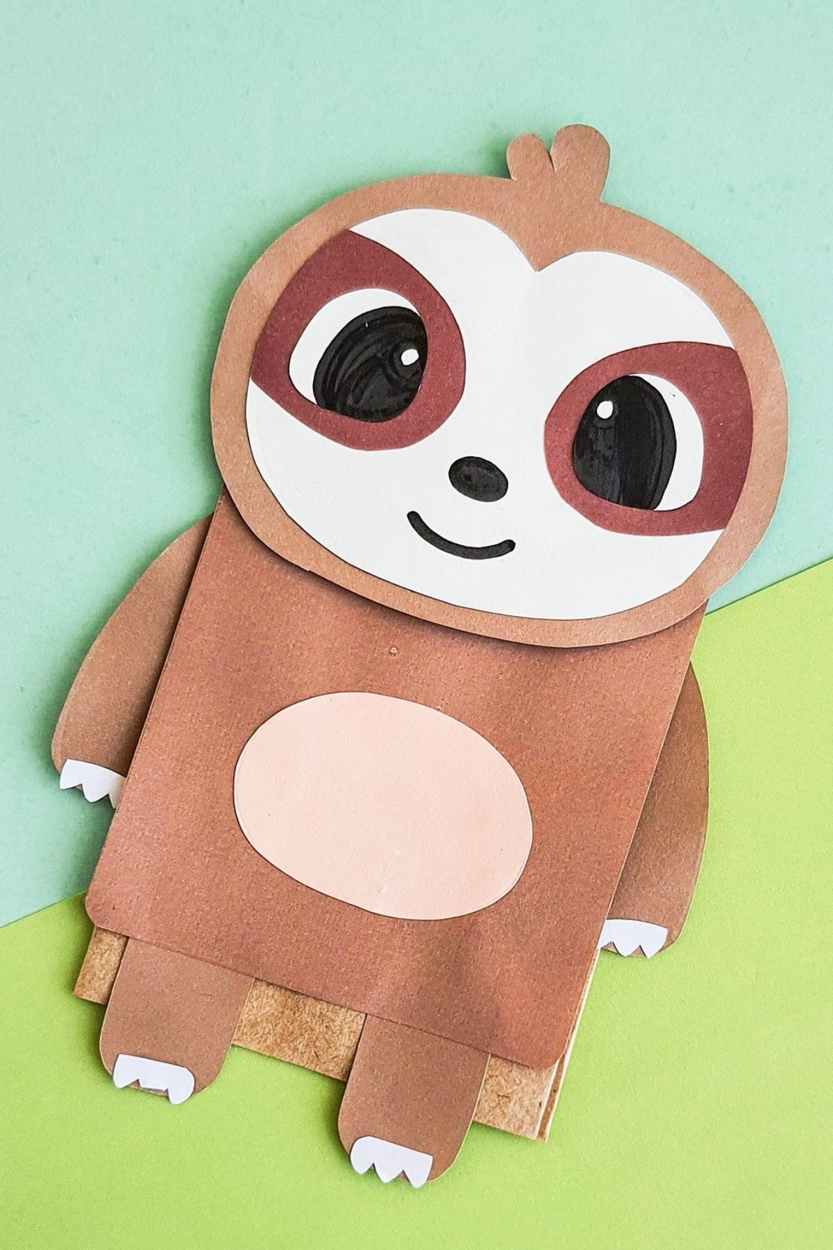 Paper Bag Sloth Craft (Free Printable Template) for Printable Paper Bag Crafts