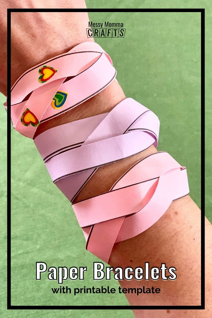 Paper Bracelet With Printable Template - Messy Momma Crafts with Printable Paper Bracelets