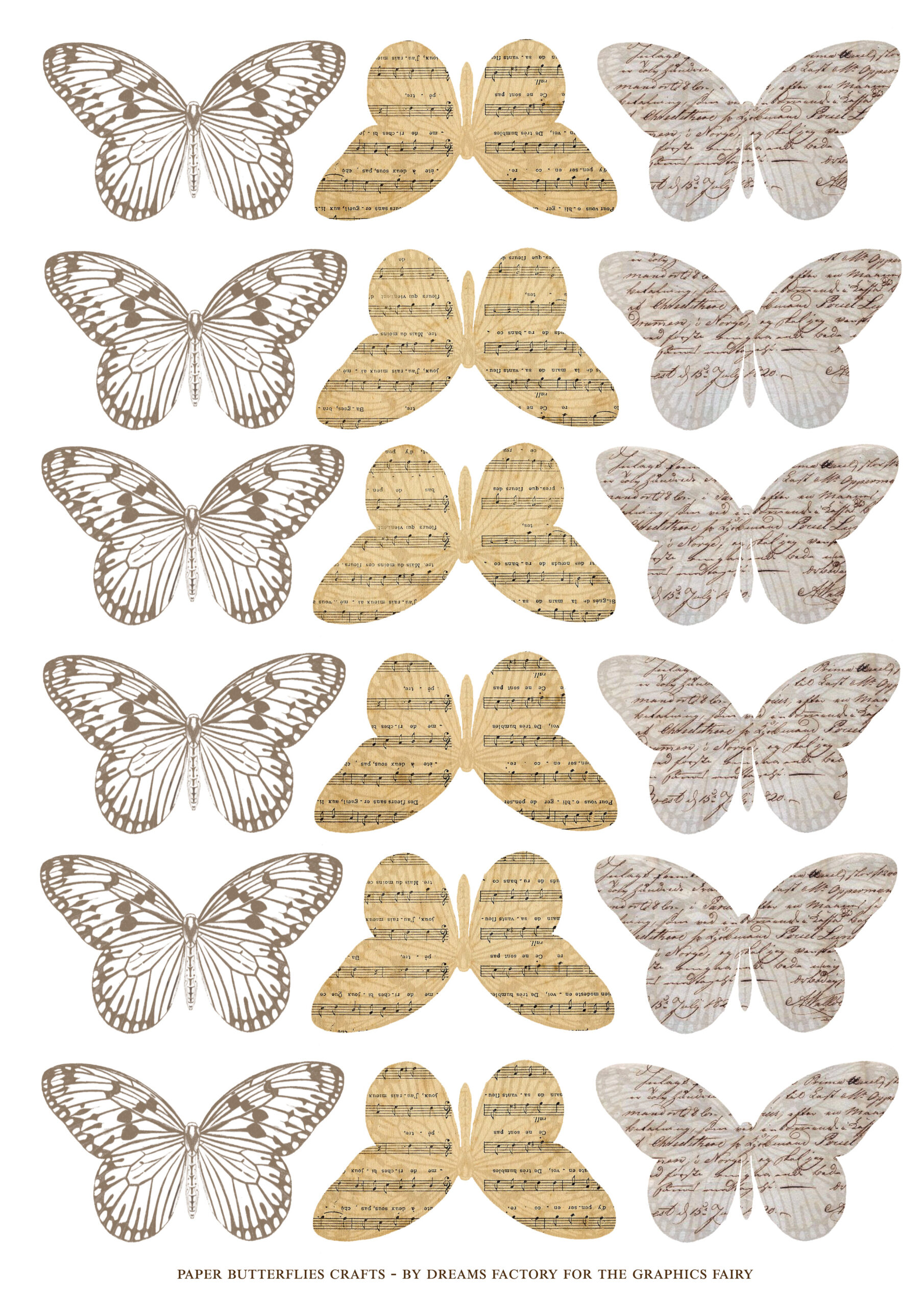 Paper Butterflies Crafts! - The Graphics Fairy pertaining to Butterfly Printable Paper