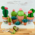 Paper Cactus Tutorial And Templates   3D Paper Cactus Craft Intended For Free Printable Paper Cactus Template