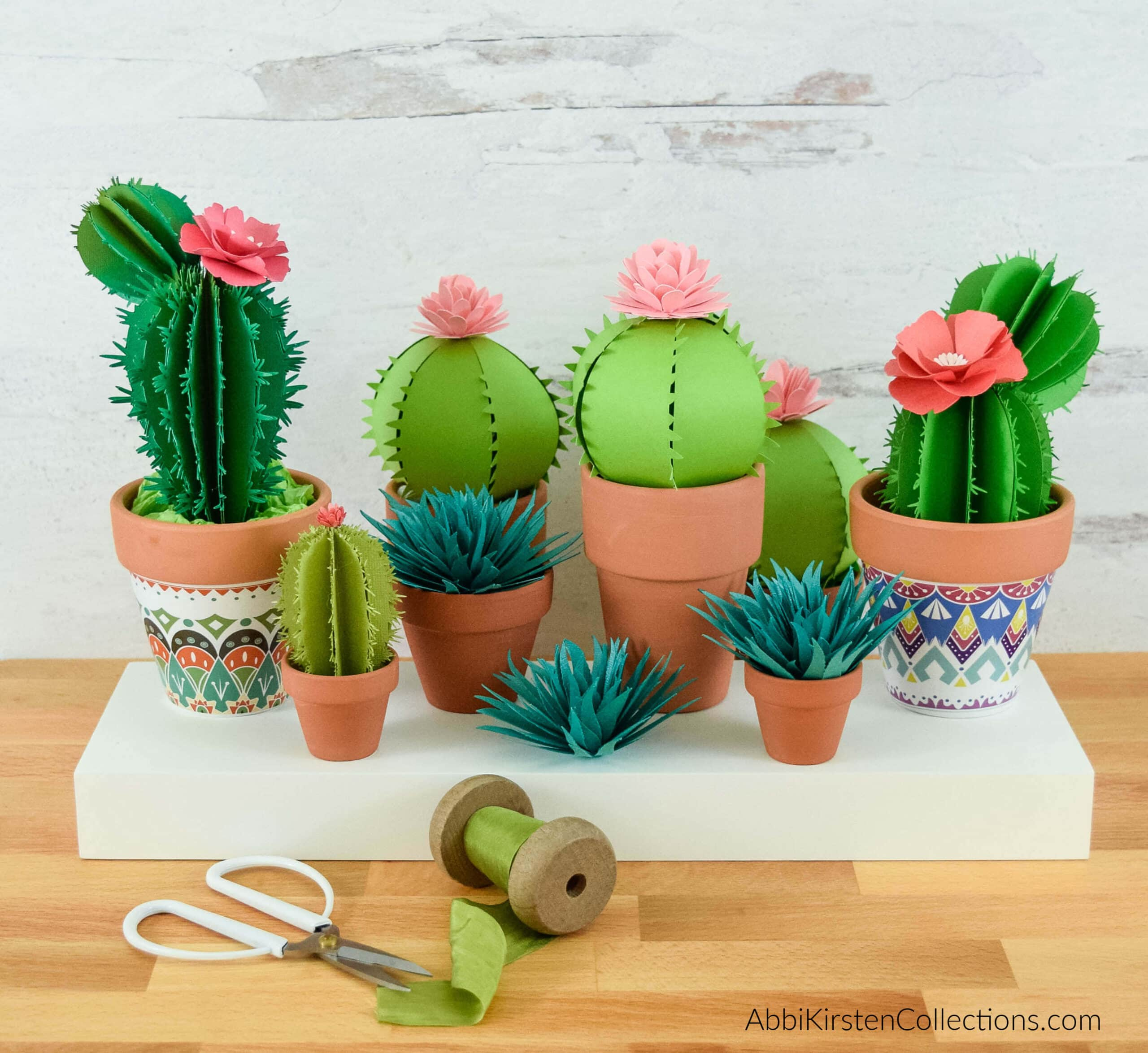 Paper Cactus Tutorial And Templates - 3D Paper Cactus Craft intended for Free Printable Paper Cactus Template