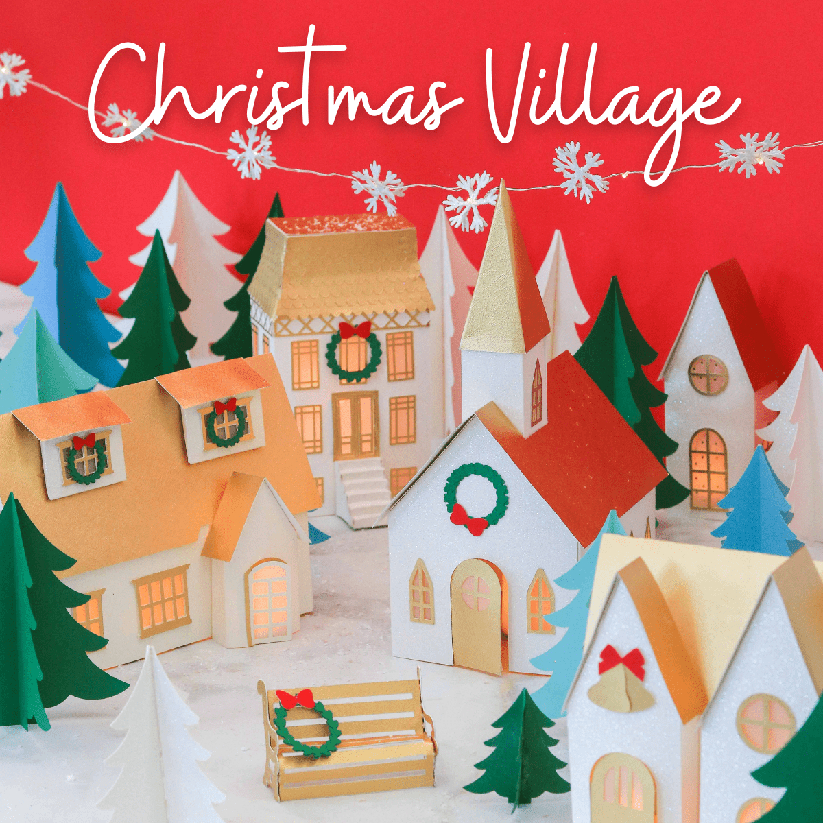 Paper Christmas Village Free Template - Sweet Red Poppy within Printable Paper Village Template