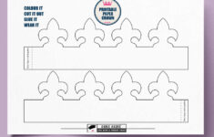 Paper Crown Template: French Fleur De Lis: Free Printable Download throughout Free Printable Paper Crown Template