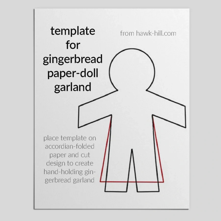 Paper Doll Chain Template &amp;amp; Instructions (Easy Christmas Garland with Holding Hands Printable Paper Doll Chain Template