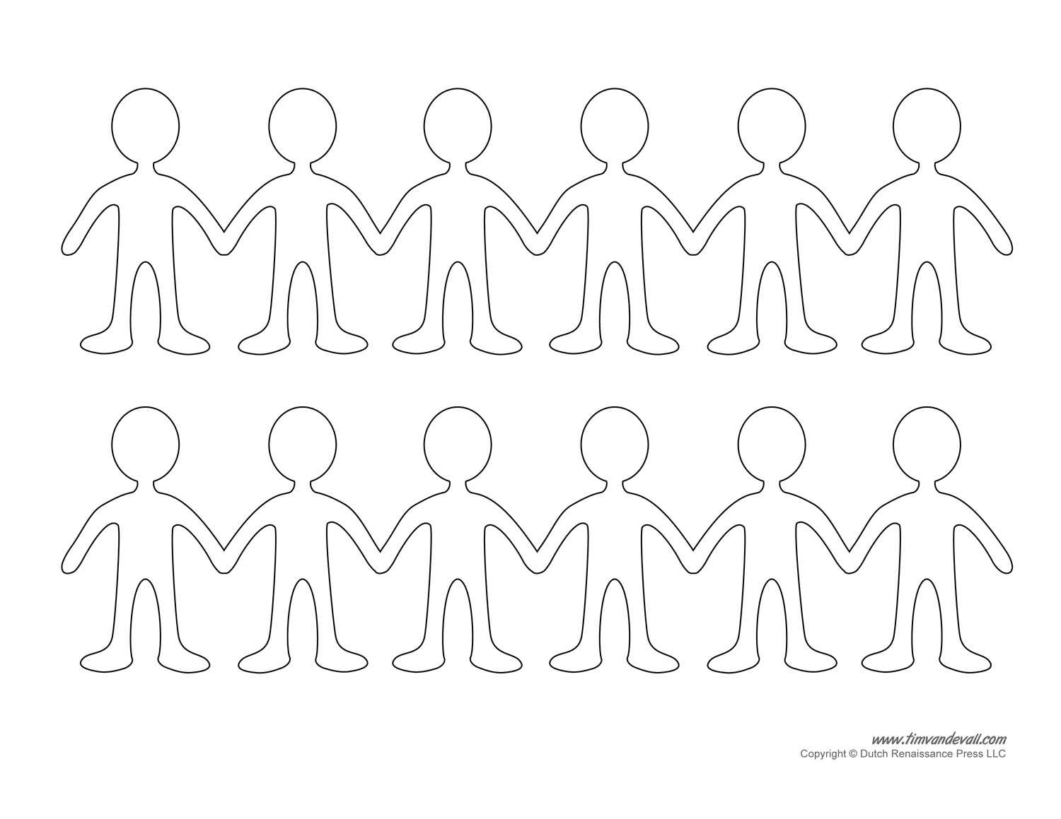 Paper Doll Chain Template - Tim&amp;#039;S Printables in Printable Paper Doll Chain Template Free Download