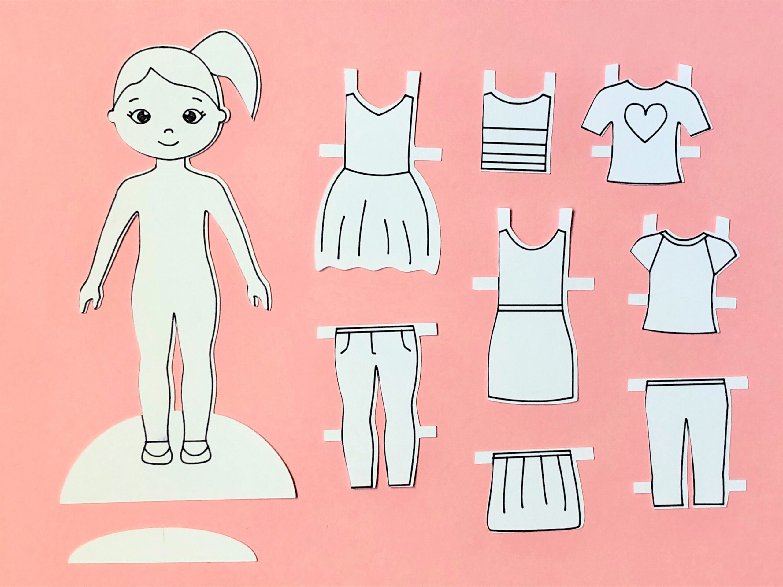 Paper Doll Cut File And Printable- Meet Hannah! A Downloadable inside Paper Doll Cut Out Printable