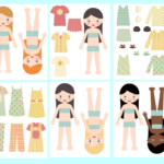 Paper Doll, Digital Paper Doll, Cut Out Doll, Printable Doll, Girl Inside Pdf Printable Paper Dolls