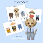 Paper Doll Printable With Clothes. Digital Download. Paper Doll Throughout Printable Paper Doll Dog