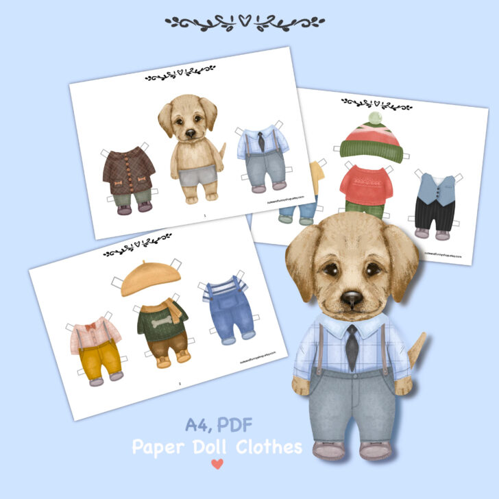 Printable Paper Doll Dog