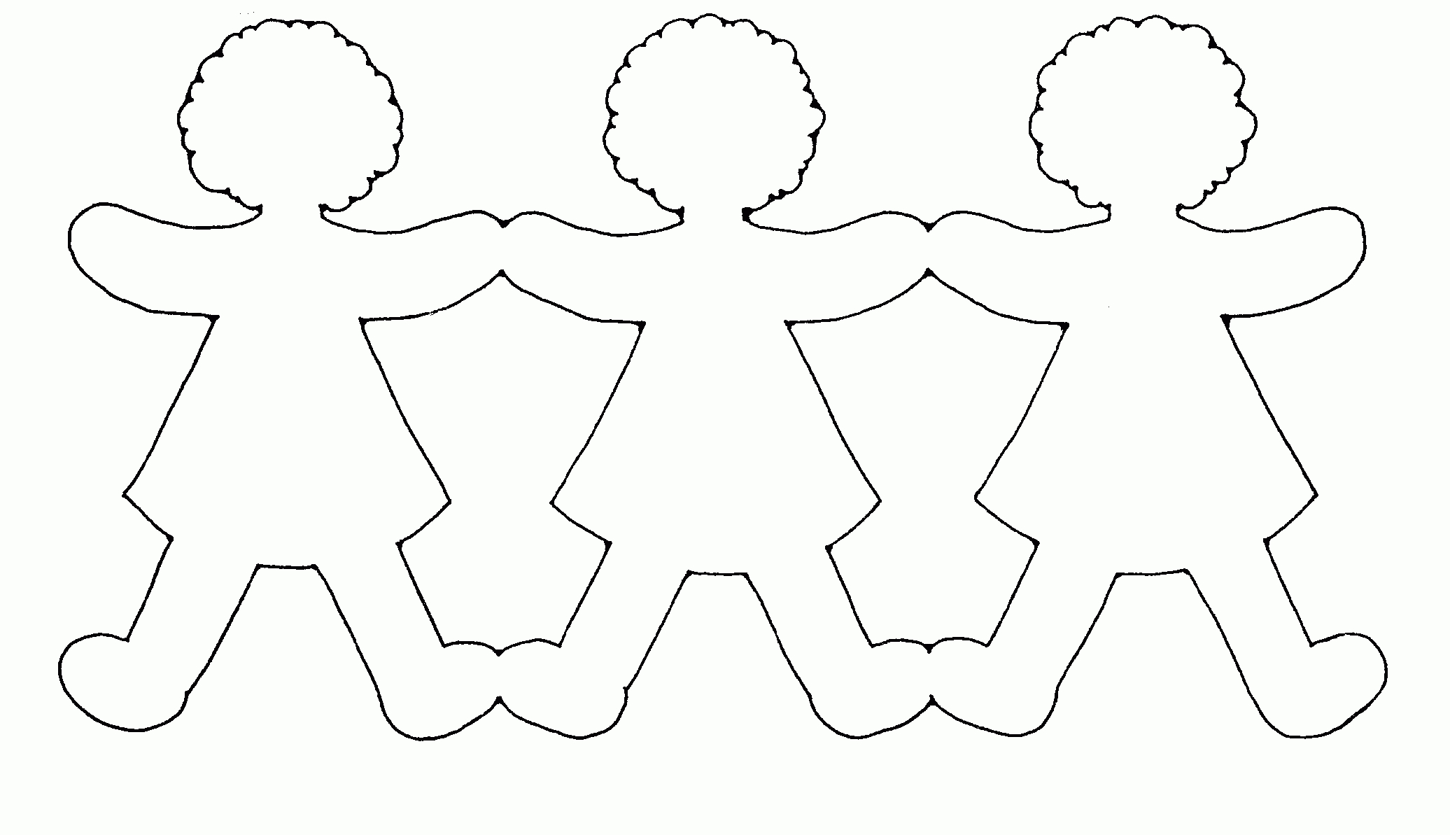 Paper Doll Template - Best Coloring Pages For Kids inside Printable Paper Doll Chain Template Free Download
