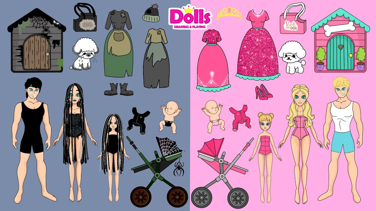 Paper Dolls Family Dress Up &amp;amp; House Transformation Diy Paper Craft inside Printable Paper Doll Family