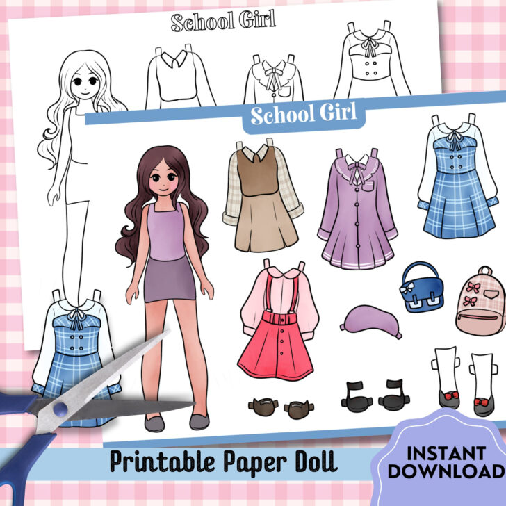 Printable Paper Girl Doll