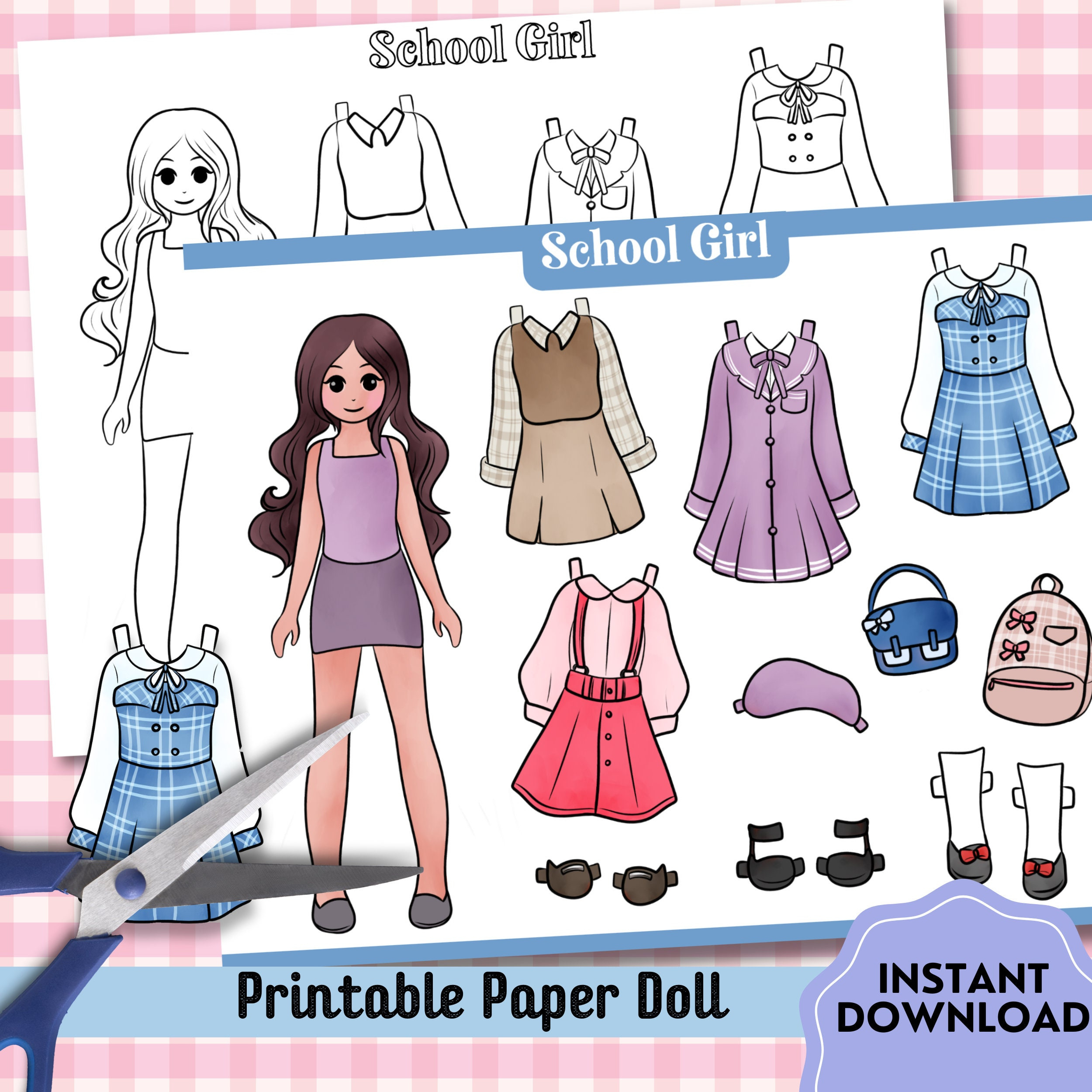 Paper Dolls Printable, School Girl Coloring Pages, Cute Paper regarding Printable Paper Girl Doll