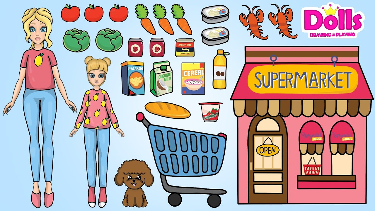 Paper Dolls Supermarket Diy pertaining to Printable Paper Doll Supermarket Katemade