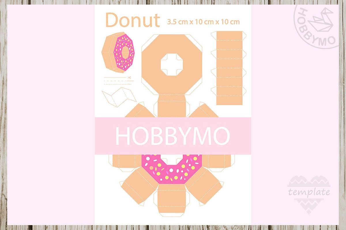 Paper Donut H3.5 Cm, 3D Papercraft Template within Printable Paper Donut Template