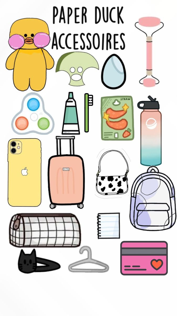 Paper Duck Accessoires | Roupas De Papel, Bonecas De Papel Vintage in Printable Paper Duck Accessories