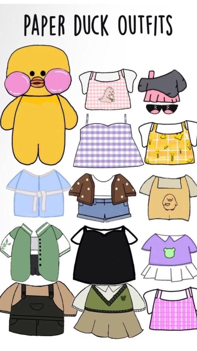 Paper Duck And Clothes | Paper Doll Clothes, Duck Outfits, Paper Dolls inside Printable Paper Duck Clothes