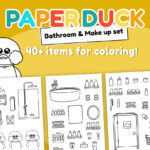 Paper Duck Printable Set For Coloring | Bathroom, Make Up And Skin Care  Bundle | Ready For Instant Download And Print | 40+ Items   Etsy Inside Printable Paper Duck