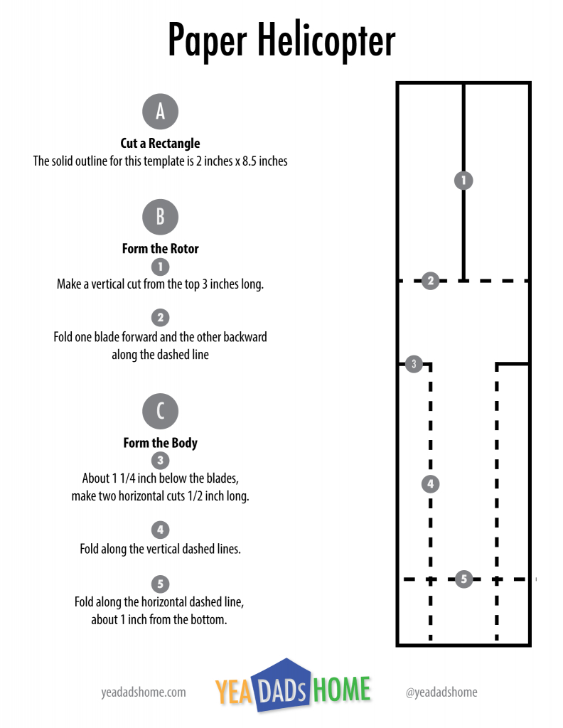 Paper Helicopter Template - Yea Dads Home within Printable Paper Helicopter